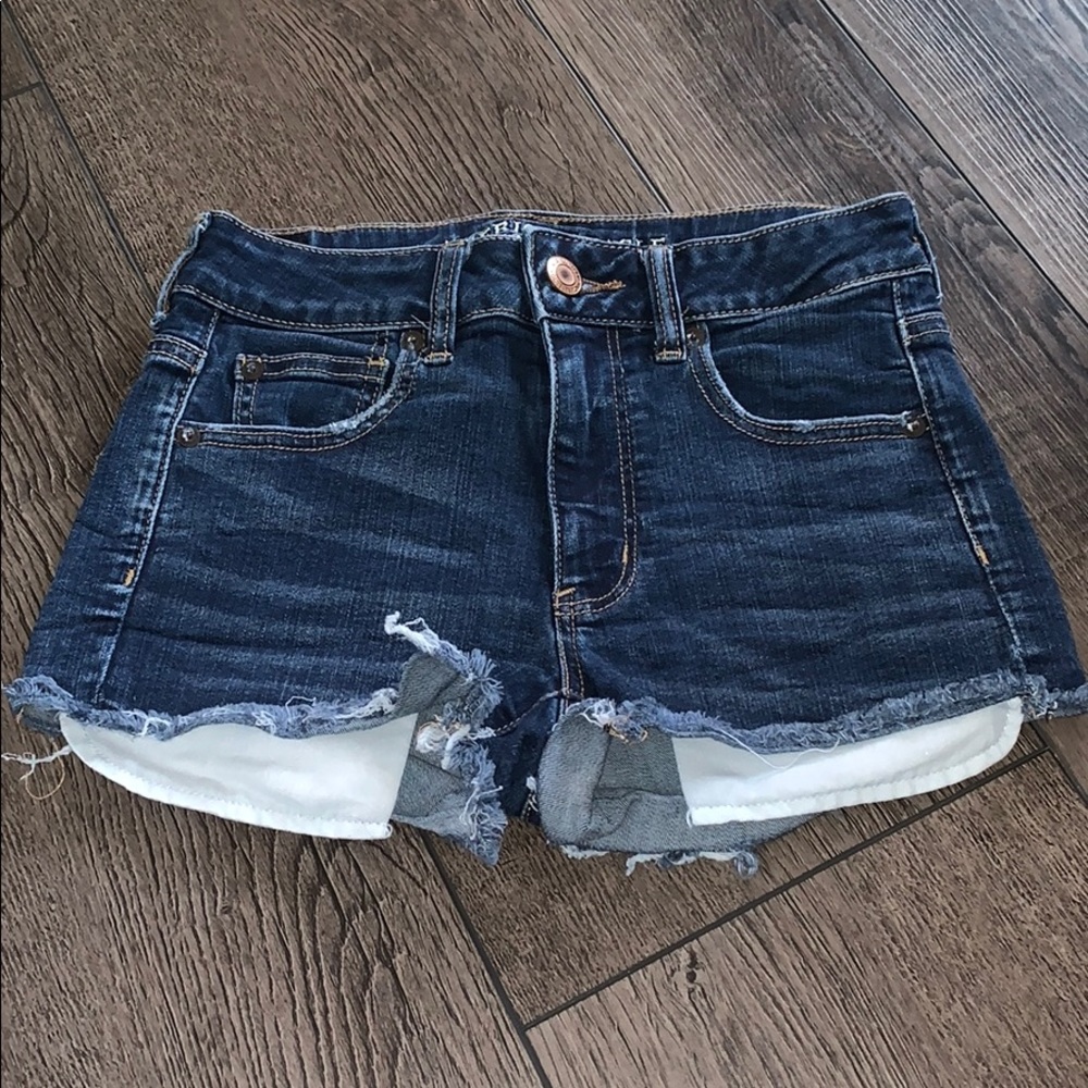 Dark wash jean shorts